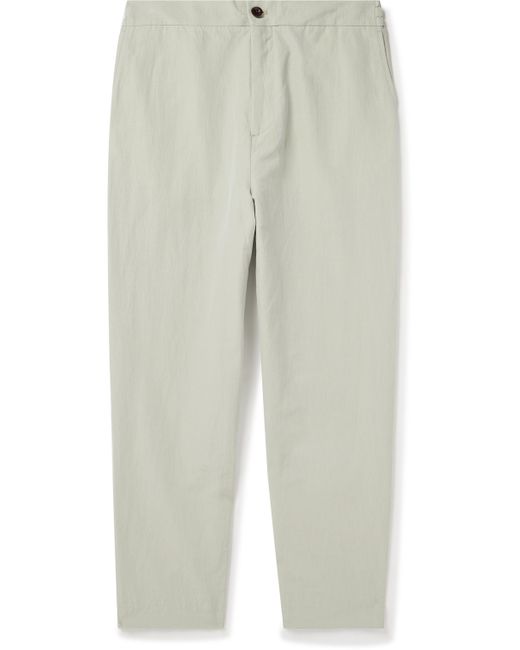 Mr P. Mr P. James Tapered Garment-Dyed Cotton and Linen-Blend Trousers 28