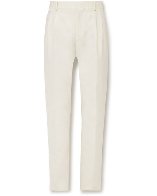 Loro Piana City Slim-Fit Tapered Pleated Double-Faced Cotton Trousers IT 48
