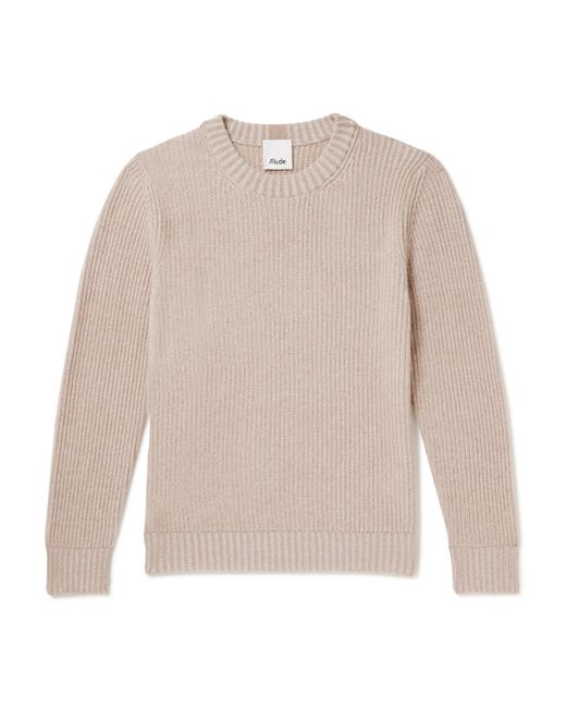 Allude Ribbed Stretch-Cashmere Sweater S