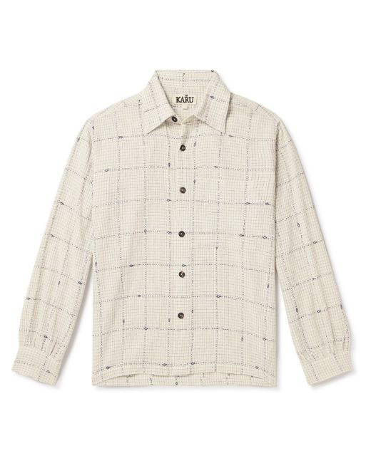 Karu Research Embroidered Checked Cotton Shirt S