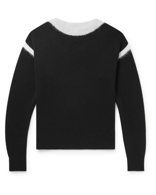Saint Laurent Two-Tone Wool-Blend Sweater XS