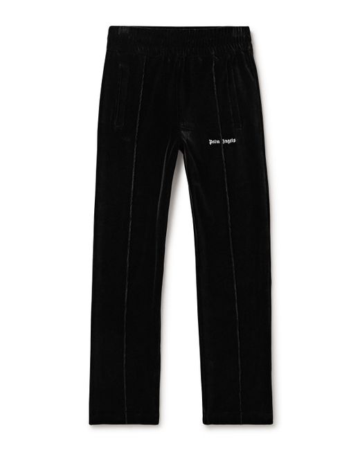 Palm Angels Slim-Fit Straight-Leg Cotton-Blend Velvet Sweatpants XS