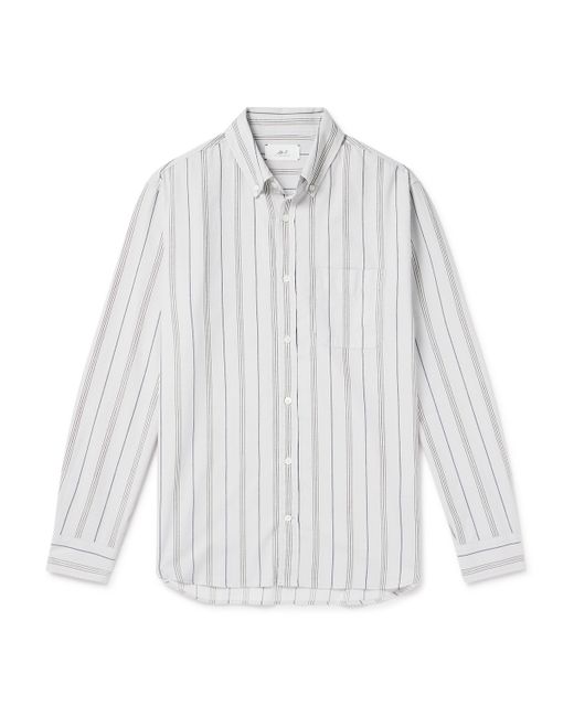 Mr P. Mr P. Button-Down Collar Striped Cotton and Wool-Blend Shirt XS
