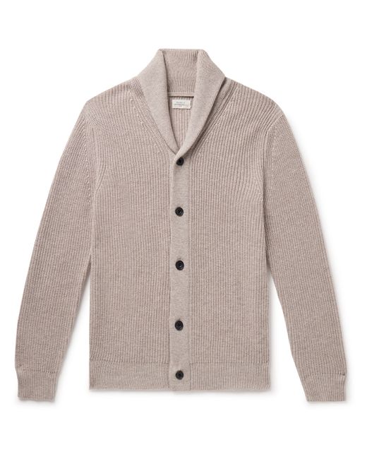 Hartford Shawl-Collar Ribbed Wool and Cashmere-Blend Cardigan S