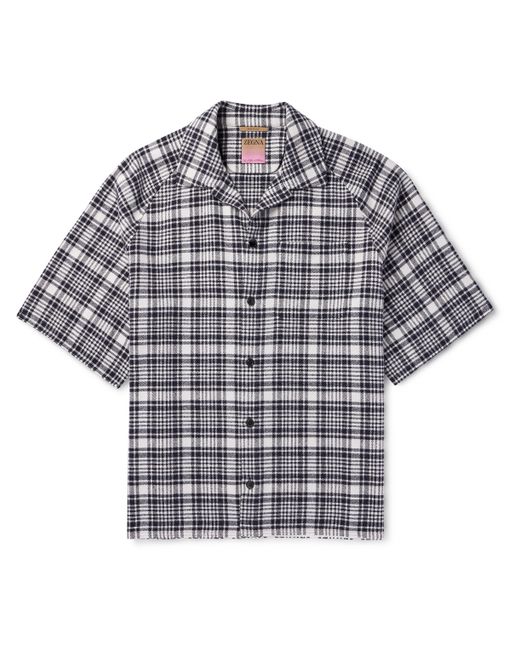 ZEGNA x The Elder Statesman Checked Wool and Cashmere-Blend Shirt S