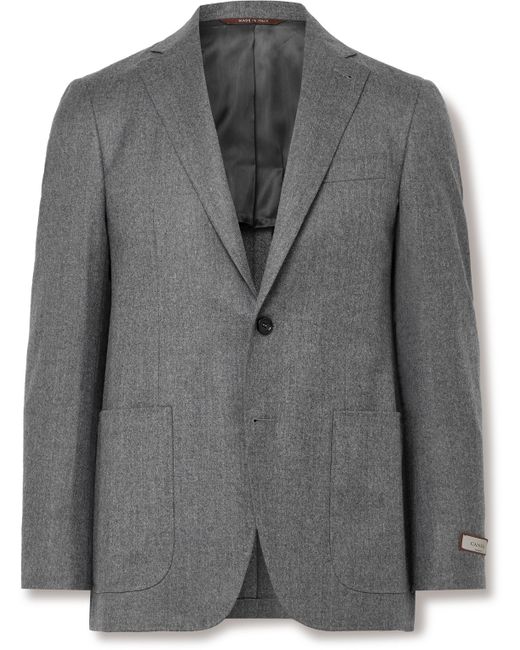 Canali Kei Unstructured Super 120s Wool-Flannel Suit Jacket IT 46