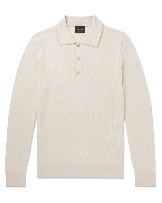Brioni Sea Island Cotton and Cashmere-Blend Polo Shirt IT 46