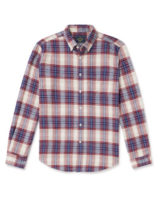 Portuguese Flannel Liber Button-Down Collar Checked Cotton-Flannel Shirt XS