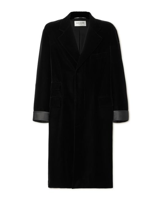 Saint Laurent Manteau Oversized Satin-Trimmed Velvet Coat 42/44/46