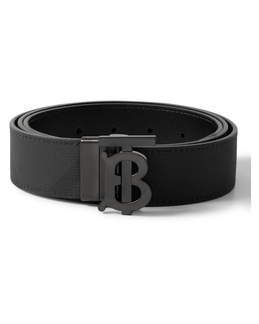 Burberry 3.5cm Reversible Checked E-Canvas and Leather Belt