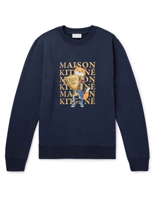 Maison Kitsuné Logo-Print Cotton-Jersey Sweatshirt XS