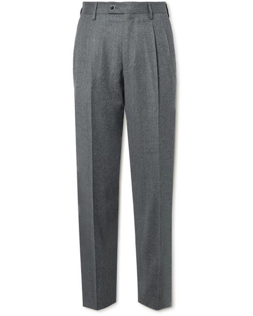 Purdey Tapered Pleated Wool-Flannel Trousers UK/US 30