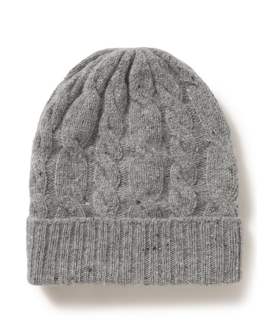 Johnstons of Elgin Cable-Knit Donegal Cashmere Beanie