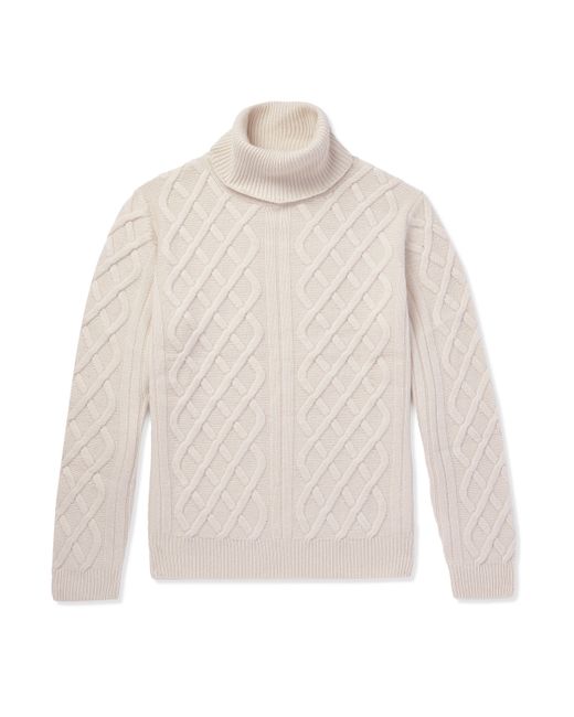 Aspesi Cable-Knit Wool and Cashmere-Blend Rollneck Sweater