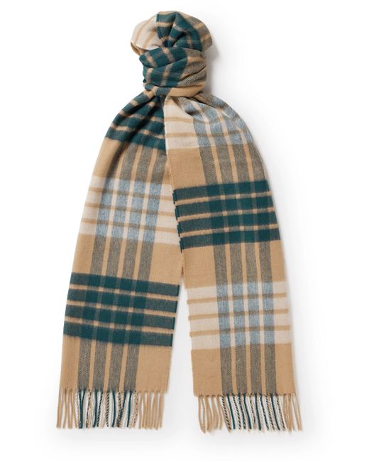 Johnstons of Elgin Fringed Checked Wool Scarf