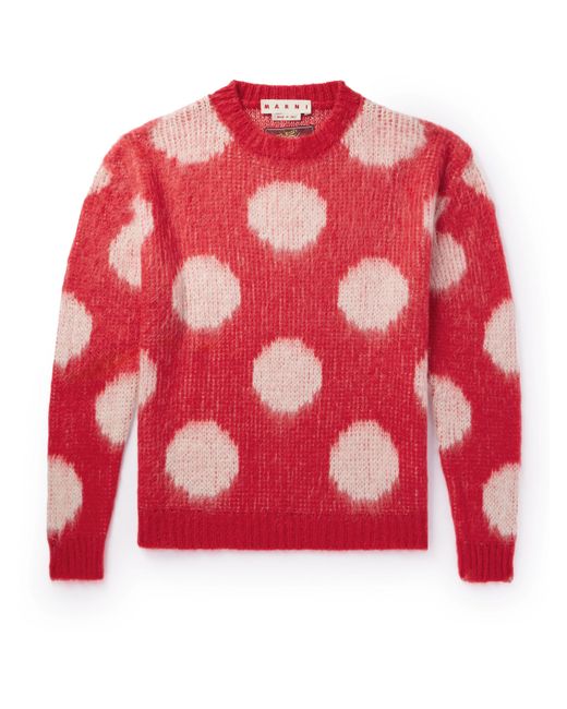 Marni Polka-Dot Intarsia-Knit Sweater