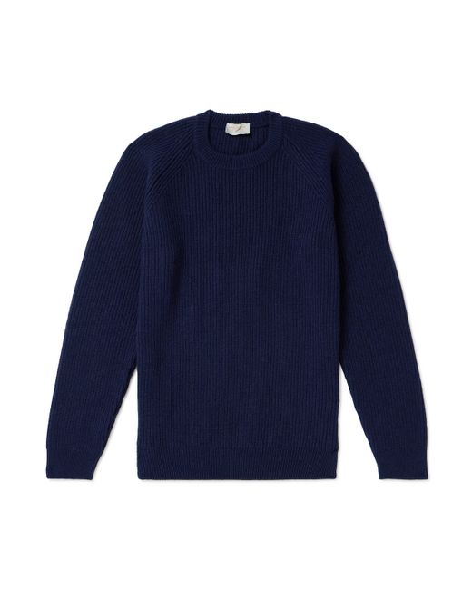 John Smedley Upson Ribbed Merino Wool and Recycled Cashmere-Blend Sweater