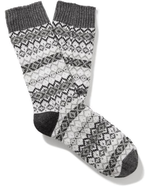 Johnstons of Elgin Fair Isle Cashmere-Blend Socks
