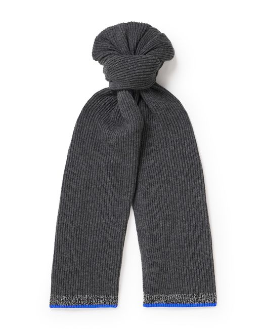 Johnstons of Elgin Striped Ribbed Cashmere Scarf