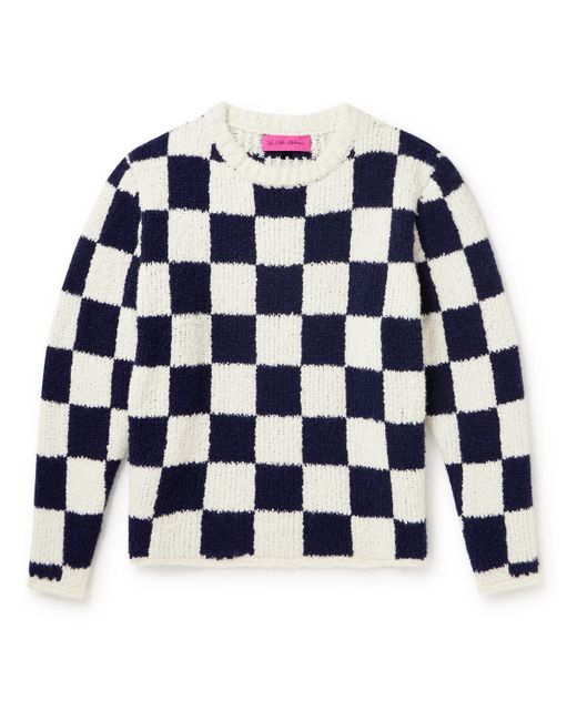 The Elder Statesman Checked Cashmere and Silk-Blend Bouclé Sweater