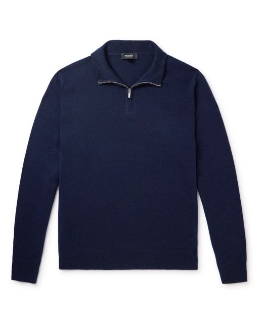 Theory Hilles Cashmere Half-Zip Sweater