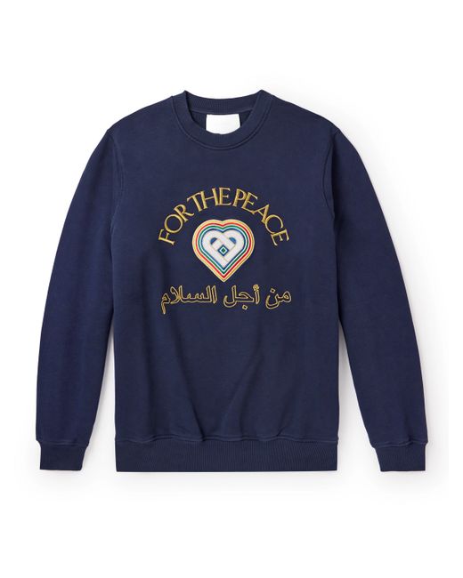 Casablanca Embroidered Organic Cotton-Jersey Sweatshirt