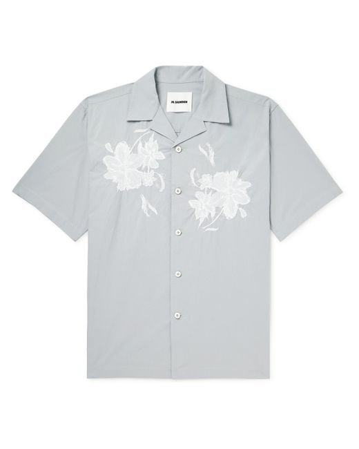 Jil Sander Embroidered Cotton-Poplin Shirt