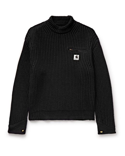 Sacai Carhartt WIP Detroit Ribbed Wool and Nylon-Blend Sweater