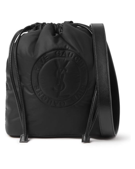 Saint Laurent Rive Gauche Logo-Debossed Padded Nylon Bucket Bag