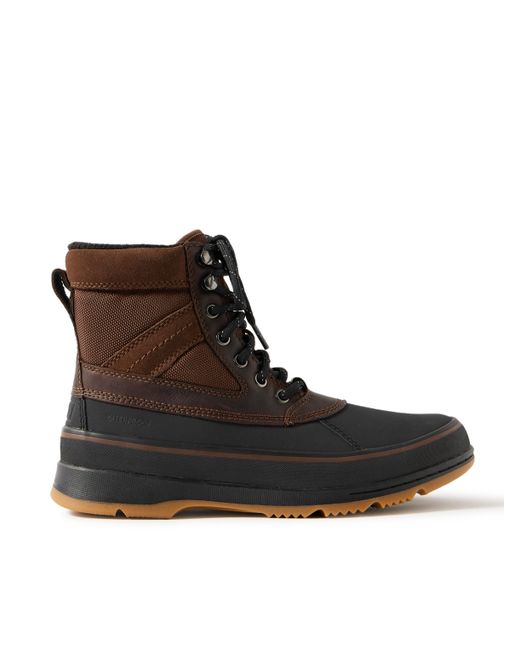 Sorel Ankeny II Leather and Suede-Trimmed Nylon Rubber Boots