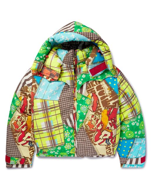 Erl Printed Cotton and TENCEL Lyocell-Blend Hooded Down Jacket