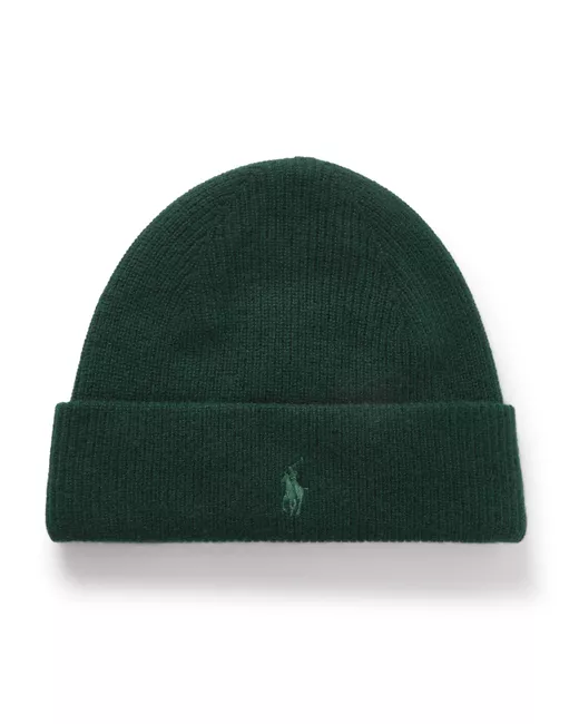 Polo Ralph Lauren Logo-Embroidered Ribbed Cashmere Beanie