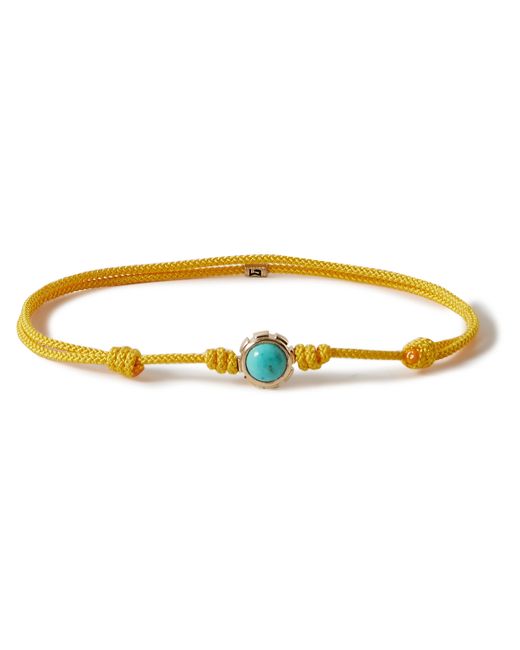 Luis Morais Gold Turquoise Tigers Eye and Cord Bracelet