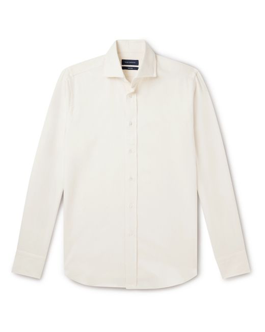 Thom Sweeney Cutaway-Collar Cotton-Flannel Shirt UK/US 15.5