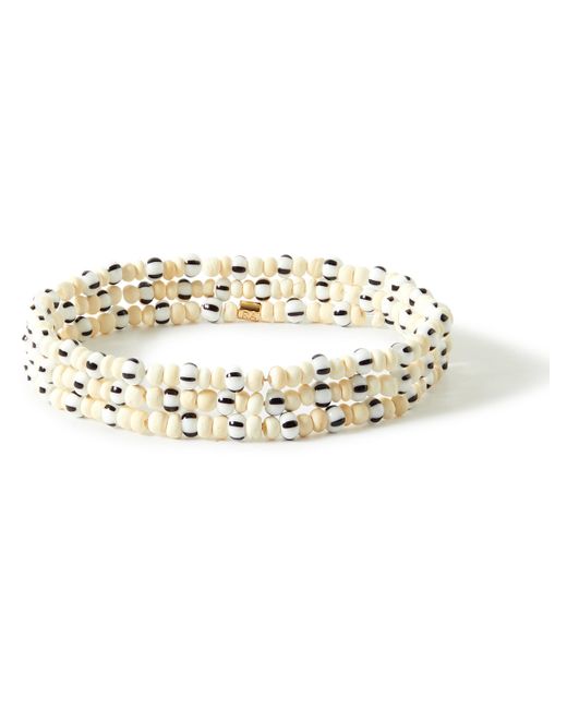 Roxanne Assoulin Fresh Linens Set of Three Gold-Tone Wood and Enamel Beaded Bracelets