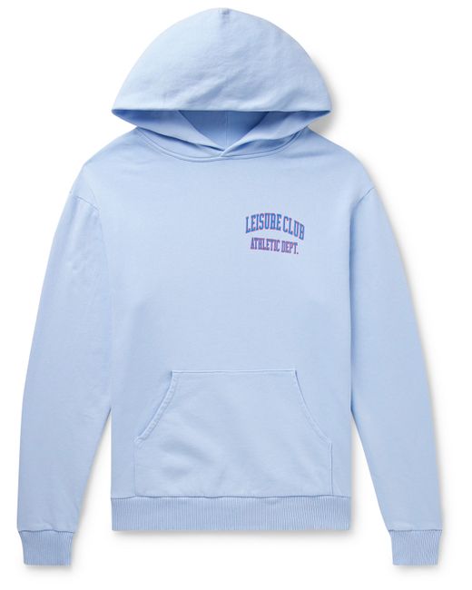 Pasadena Leisure Club Athletic Dept. Logo-Print Garment-Dyed Cotton-Jersey Hoodie