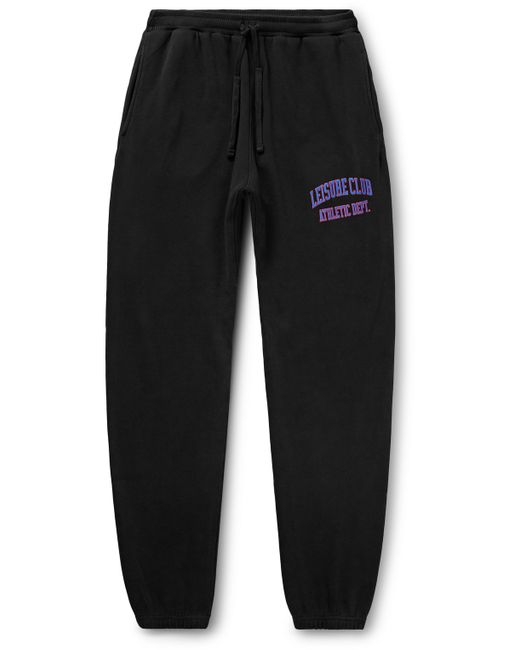 Pasadena Leisure Club Athletic Dept. Tapered Logo-Print Garment-Dyed Cotton-Jersey Sweatpants