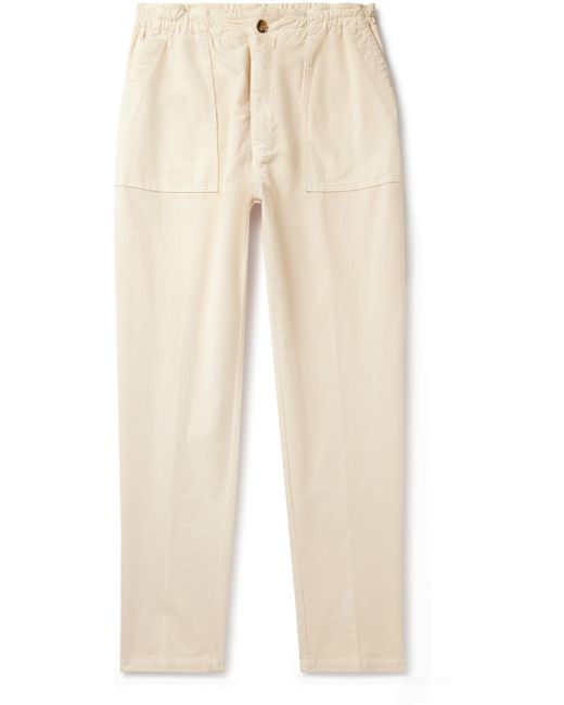 Altea Fatigue Tapered Garment-Dyed Stretch-Cotton Corduroy Drawstring Trousers