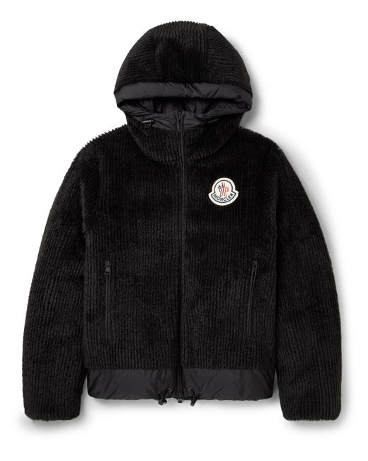 Moncler Reversible Logo-Appliquéd Corduroy and Shell Hooded Down Jacket