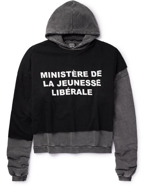 Liberal Youth Ministry Oversized Layered Logo-Print Cotton-Jersey Hoodie