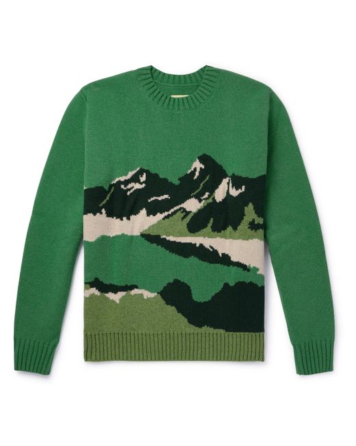 De Bonne Facture Jacquard-Knit Wool Sweater