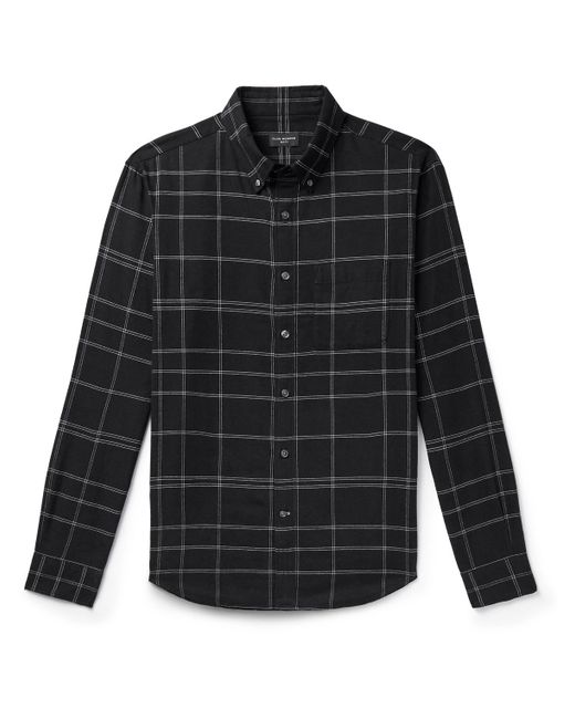 Club Monaco Slim-Fit Button-Down Collar Checked Cotton-Flannel Shirt
