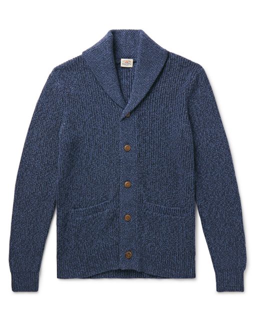 Faherty Shawl-Collar Cotton and Cashmere-Blend Cardigan
