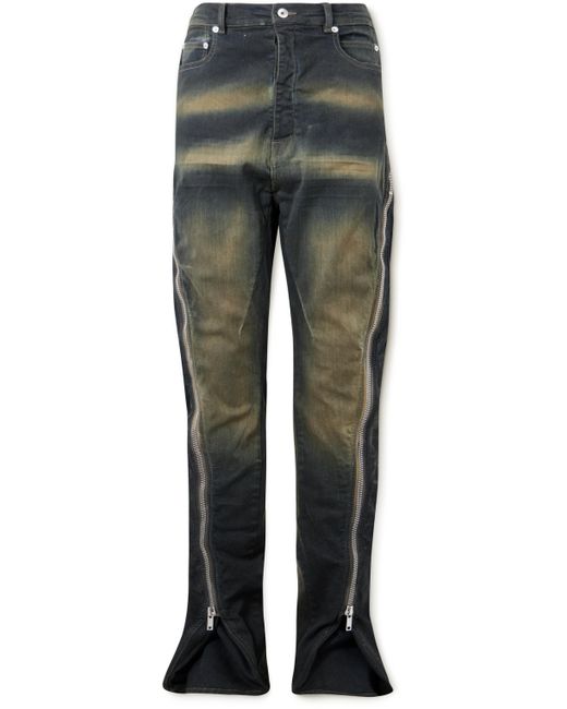 Rick Owens DRKSHDW Bolan Banana Slim-Fit Flared Zip-Embellished Jeans UK/US 28