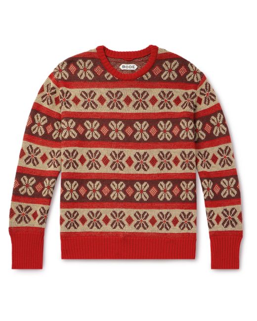 Bode Begonia Wool-Jacquard Sweater