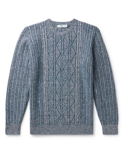 Inis Meáin Aran-Knit Merino Wool and Cashmere-Blend Sweater