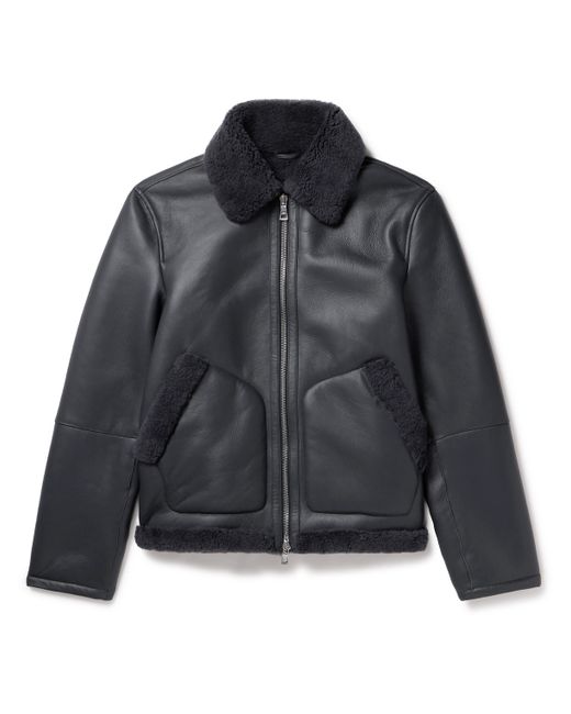 Mr P. Mr P. Shearling-Lined Nappa Leather Trucker Jacket