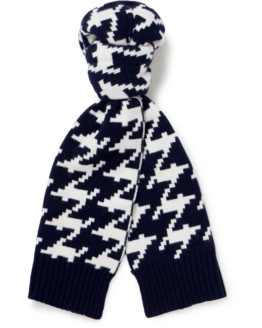 Mr P. Mr P. Houndstooth Jacquard-Knit Wool Scarf