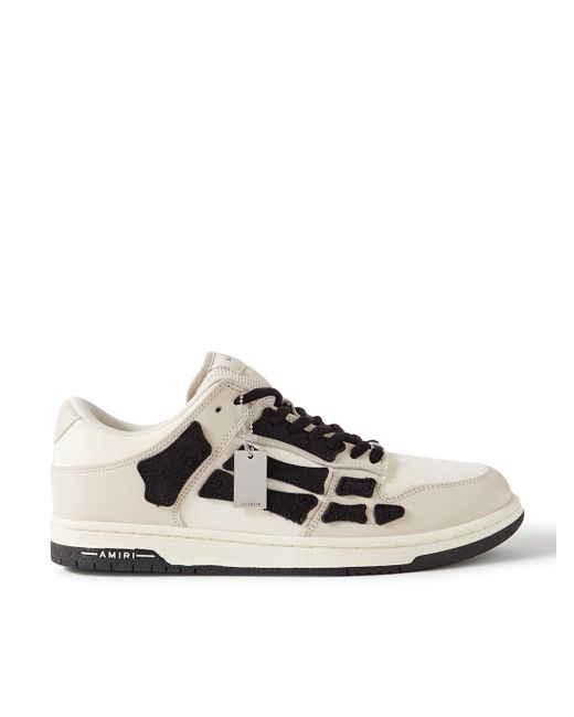 Amiri Skel Top Colour-Block Leather and Suede Sneakers