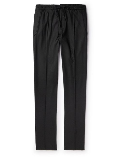 Z Zegna Straight-Leg Wool Silk and Cashmere-Blend Drawstring Trousers